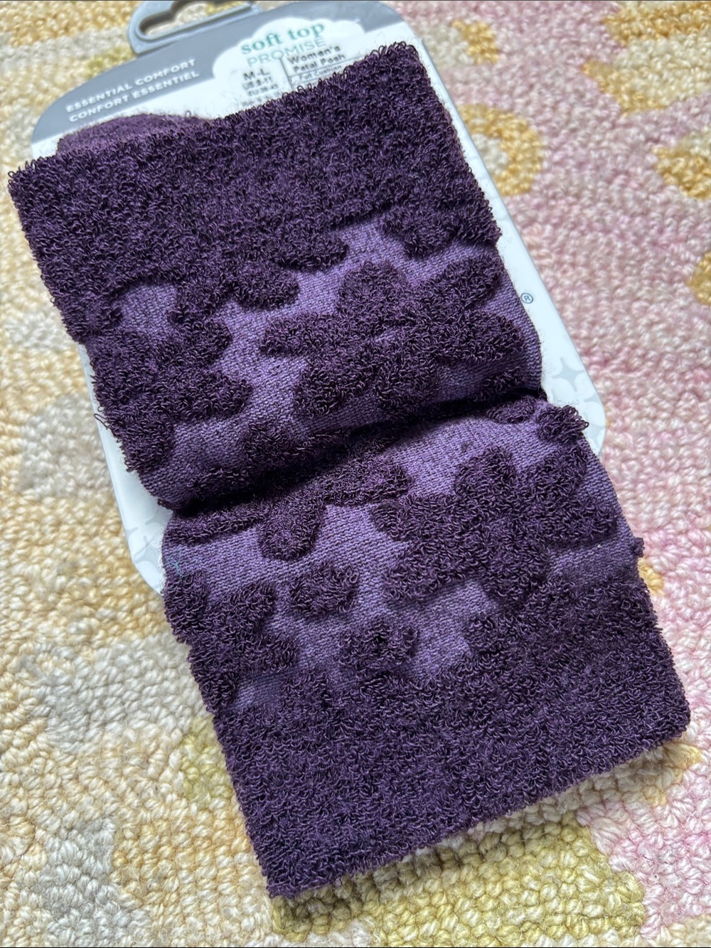 SockWell Essential Comfort Petal Posh BlackBerry Socks NWT women’s size M-L - Picture 7 of 8